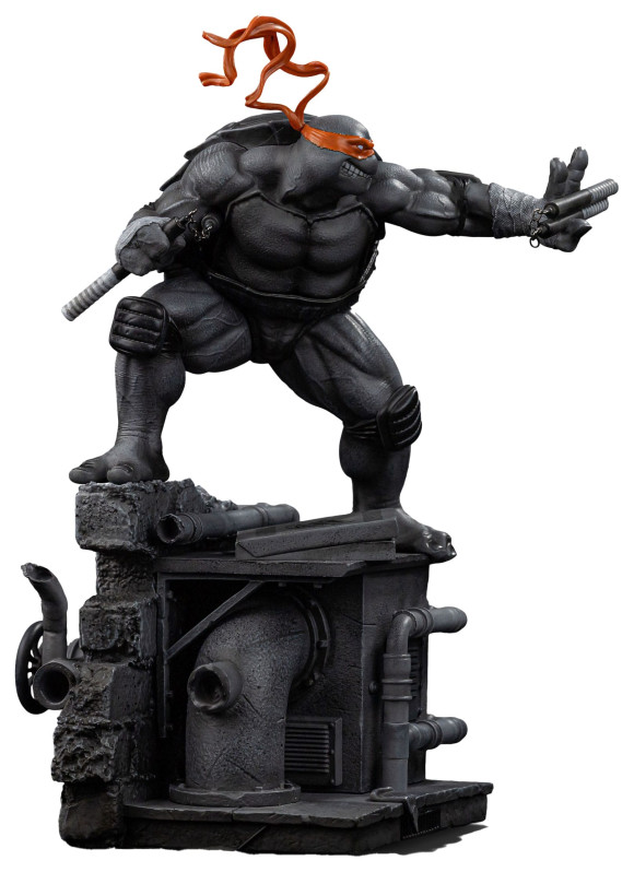 Teenage Mutant Ninja Turtles Art Scale Statue 1/10 Michelangelo Black and White Variant 26 cm heo exclusive  