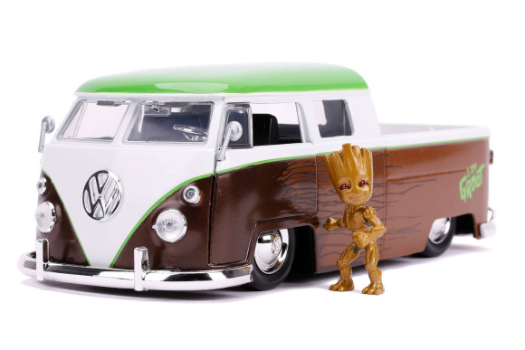 Guardians of the Galaxy Hollywood Rides Diecast Modell 1/24 1962 Volkswagen Bus mit Figur