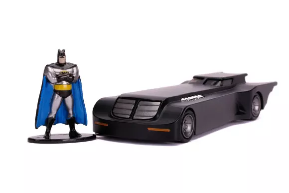 Batman The Animated Series Hollywood Rides Diecast Modell 1/32 Batmobil mit Figur