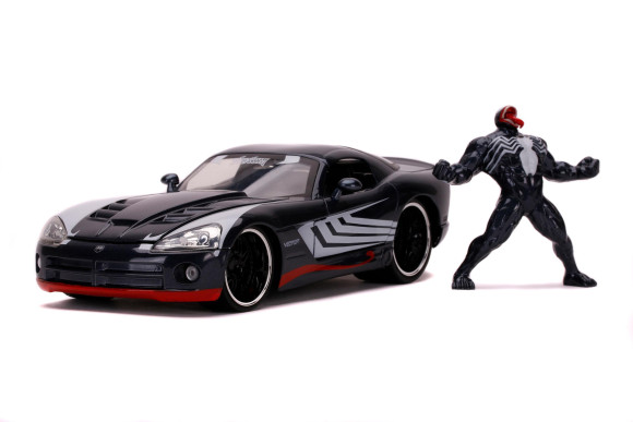 Marvel Spider-Man Hollywood Rides Diecast Modell 1/24 2008 Dodge Viper SRT10 mit Figur
