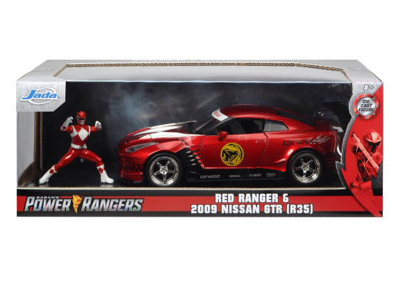 Power Rangers Hollywood Rides Diecast Modell 1/24 2009 Nissan GT-R R35 mit Figur