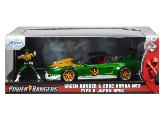 Power Rangers Hollywood Rides Diecast Modell 1/24 2002 Honda NSX Type-R Japan Spec mit Figur