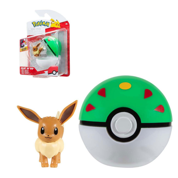 Pokémon Clip'n'Go Poké Balls Evoli #4 & Freundesball