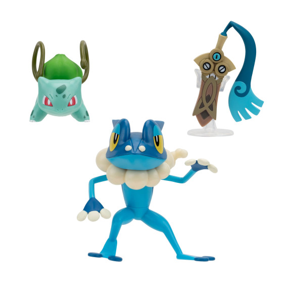Pokémon Battle Figure Set Figuren 3er-Pack Honedge, Bisasam #4, Amphizel 5 cm