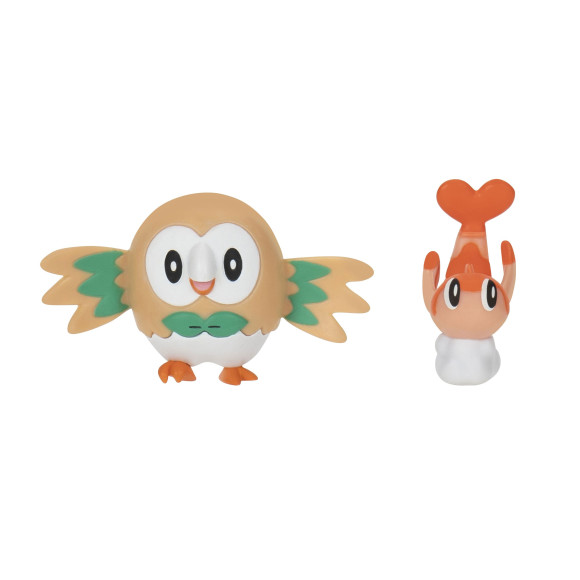 Pokémon Figuren 2er-Pack Tatsugiri (Curly Form) & Rowlet 8 cm 