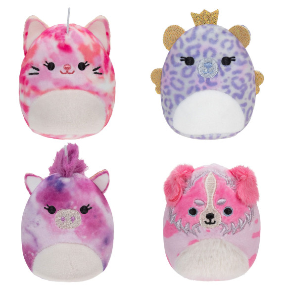 Squishville Mini Squishmallows Plüschfiguren 4er-Pack Sleepover Squad 5 cm