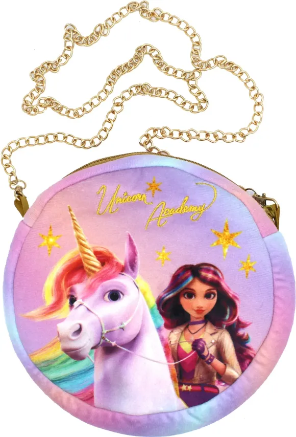 Unicorn Academy Plüsch-Umhängetasche Round 