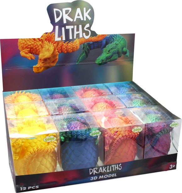 Darkliths 3D Fidget Toy Drachenei mit Drache 15 cm Display (12)