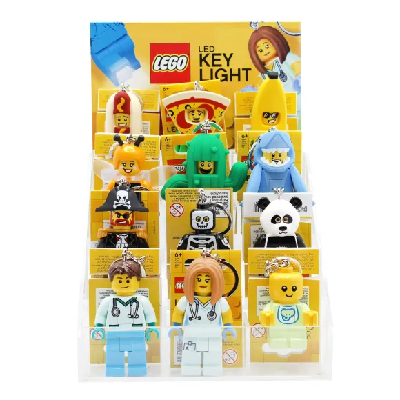 LEGO Acryl Verkaufsdisplay / Thekendisplay mit 12 Schlüsselanhängern mit Leuchtfunktion     