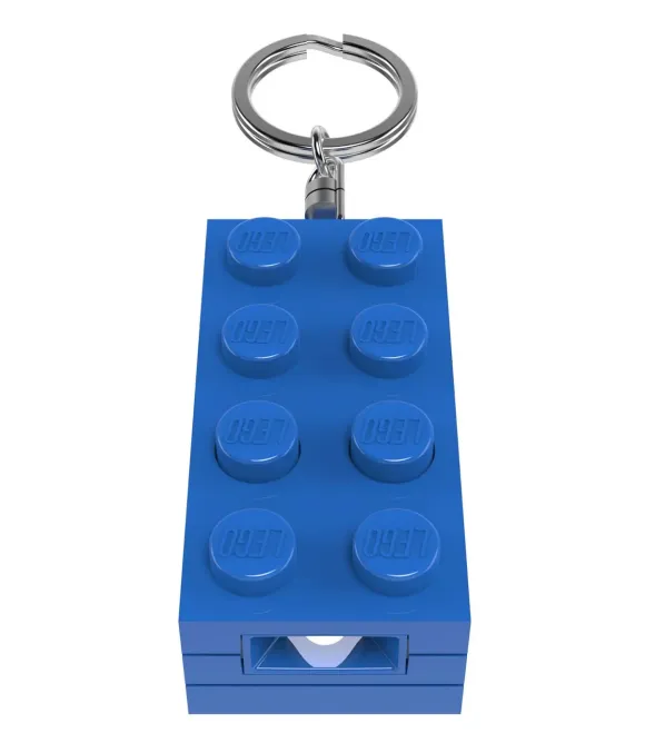 LEGO Minifigures Schlüsselanhänger mit Leuchtfunktion Stein-Blau 8 cm            