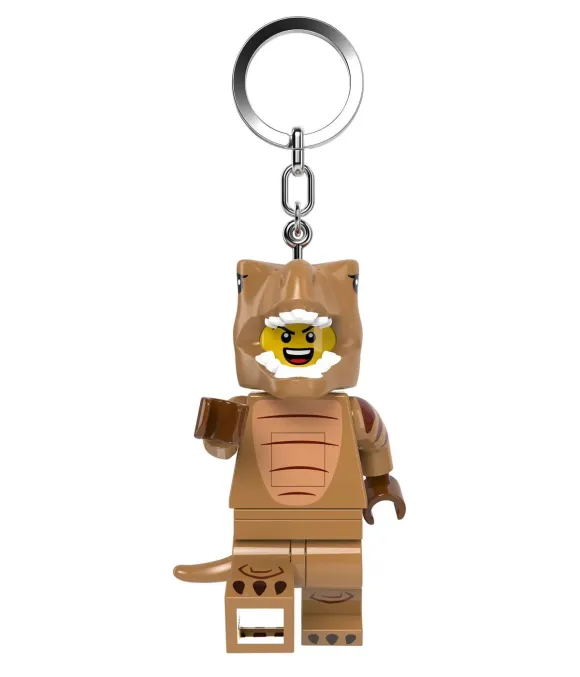 LEGO Minifigures Schlüsselanhänger mit Leuchtfunktion T-Rex Kostüm-Fan 8 cm        