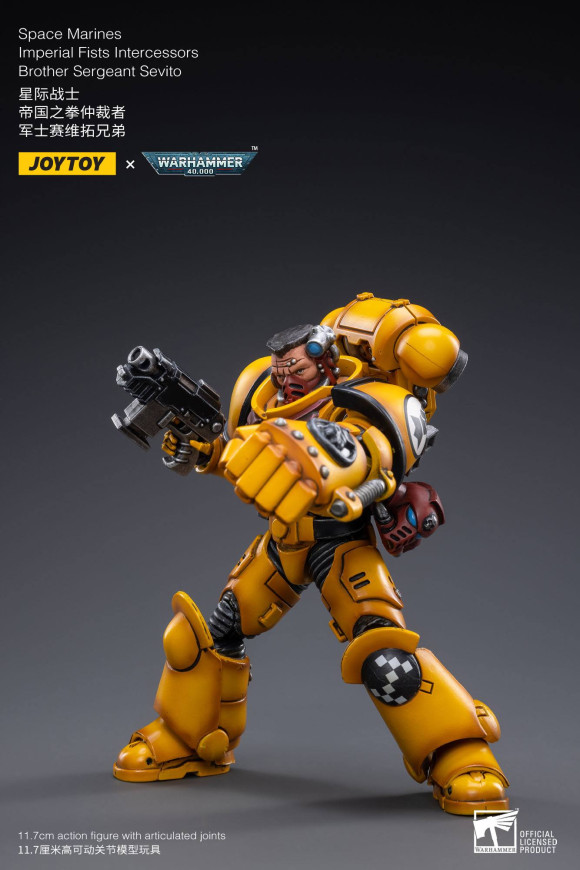 Warhammer 40k Actionfigur 1/18 Imperial Fists Intercessors Brother Sergeant Sevito 12 cm
