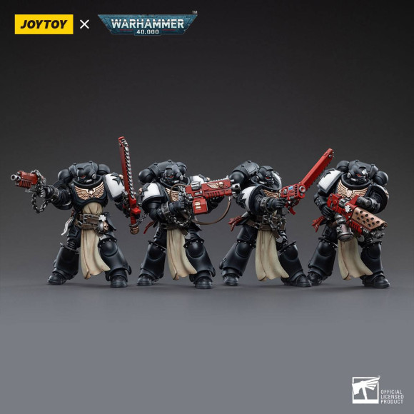 Warhammer 40k Actionfiguren 4er-Pack 1/18 Black Templars Army Primaris Crusader Squad 12 cm