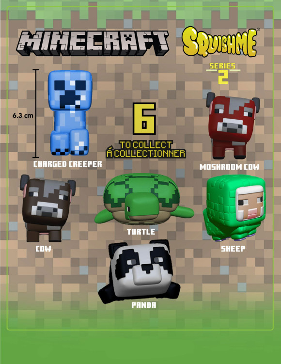 Minecraft Squishme Anti-Stress-Figuren 6 cm Serie 2 Display (12)