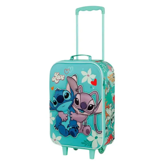 Lilo & Stitch Soft 3D Koffer Trolley Stitch Love Turquoise 52 cm 