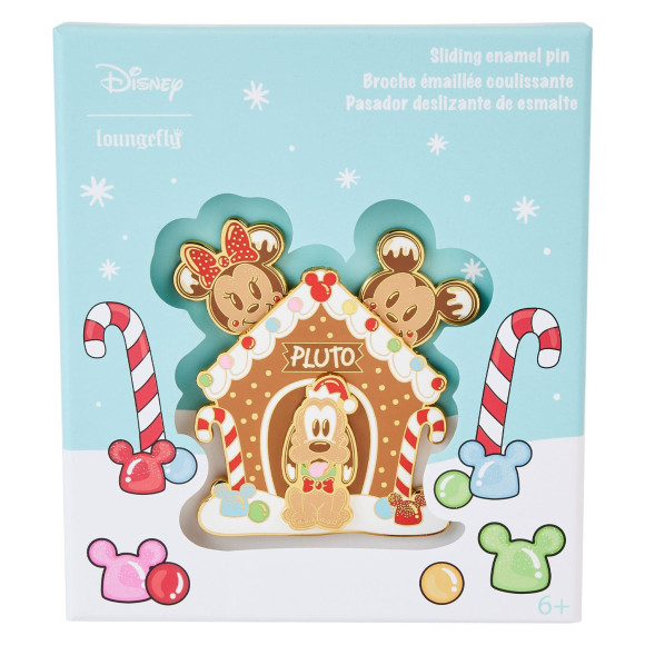 Disney by Loungefly Sliding Enamel Pin Ansteck-Pin Mickey & Friends Gingerbread Pluto House Limited Edition 8 cm