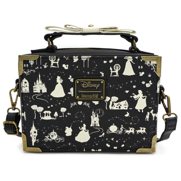 AOP Disney Princess Umhängetasche Schwarz Weiß by Loungefly