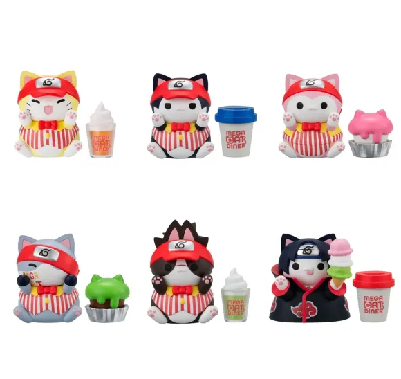 Naruto Shippuden Mega Cat Project Nyaruto! Sammelfiguren Mega Cat Diner 3 cm Sortiment (6)    