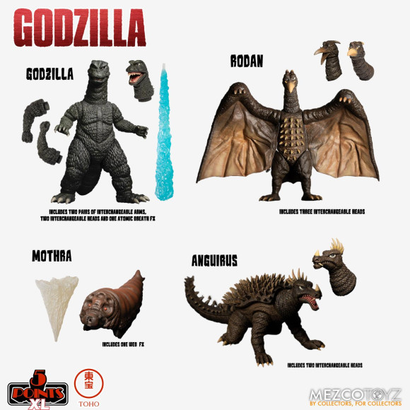 Godzilla: Frankenstein und die Monster aus dem All 5 Points XL Actionfiguren Deluxe Box Set Round 1