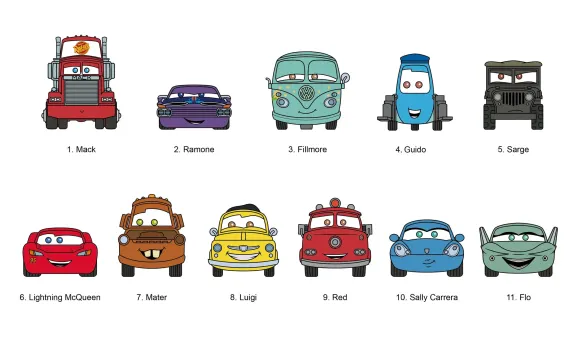 Cars 3D PVC-Taschenanhänger Series 1 Display (24)