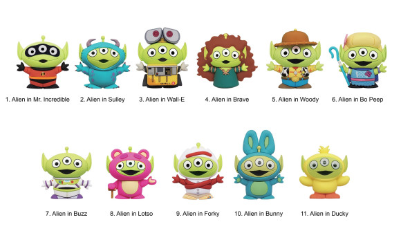 Toy Story 3D PVC-Taschenanhänger Alien Remix Series 1 Display (24)