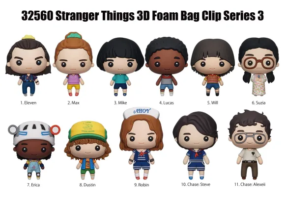 Stranger Things 3D PVC-Taschenanhänger Series 3 Display (24)            