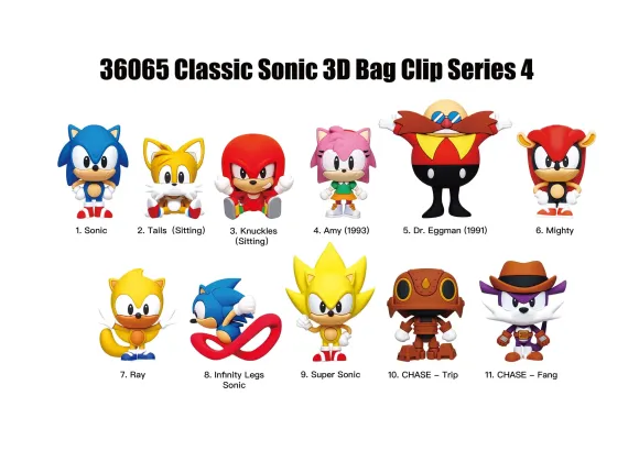 Sonic the Hedgehog PVC-Taschenanhänger Series 4 Display (24)