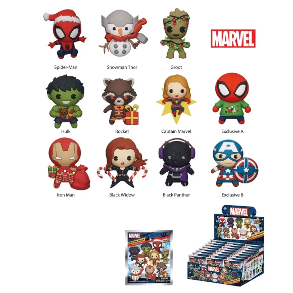 Marvel PVC-Taschenanhänger Marvel Christmas Serie 1 Display (24)