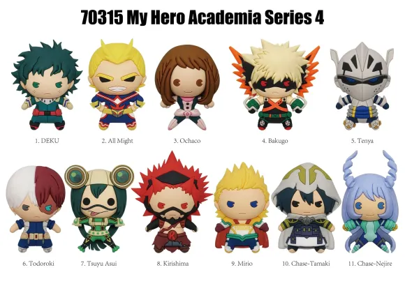 My Hero Academia 3D PVC-Taschenanhänger Series 4 Display (24)            