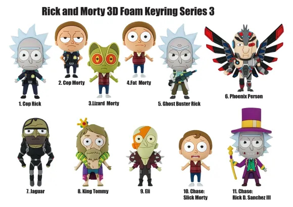 Rick and Morty PVC-Taschenanhänger Series 3 Display (24)