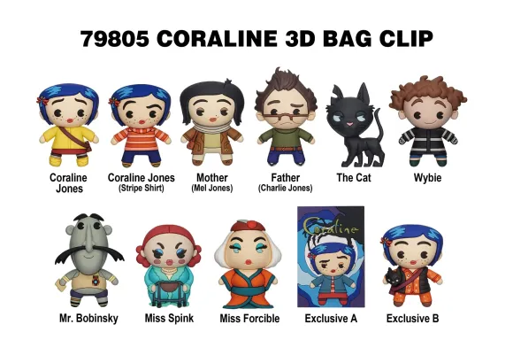 Coraline 3D PVC-Taschenanhänger Series 1 Display (24)      