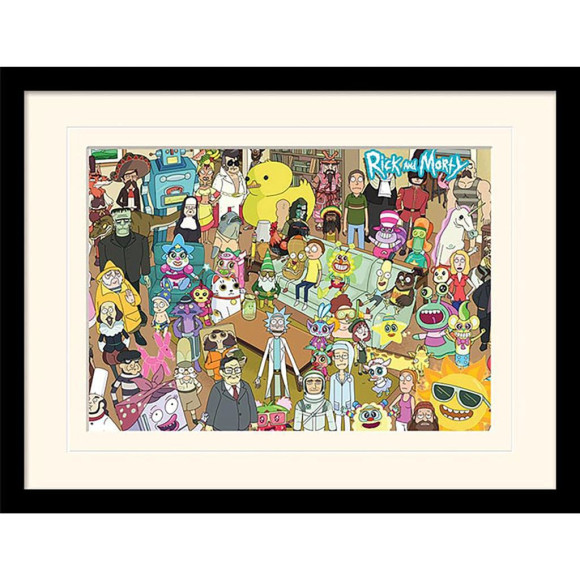 Rick and Morty Collector Print Poster im Rahmen Total Rickall (white background)