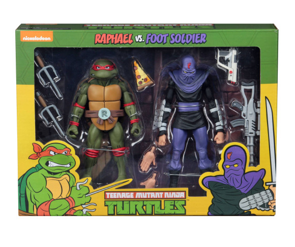 Teenage Mutant Ninja Turtles Raphael vs Foot Soldier Actionfiguren Doppelpack 18 cm