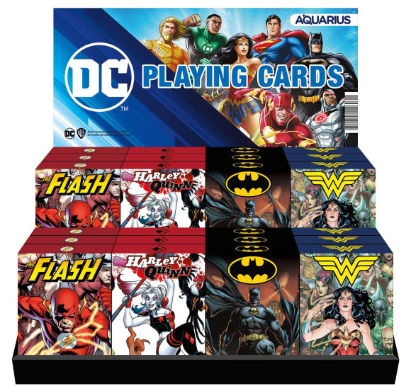 DC Comics Spielkarten Display Harley Quinn, Wonder Woman, Batman, The Flash (24)