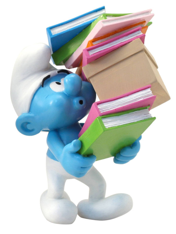 Die Schlümpfe Collector Collection Statue Schlumpf mit Bücherstapel 17 cm