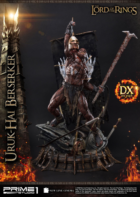 Herr der Ringe Statue 1/4 Uruk-Hai Berserker Deluxe Version 93 cm