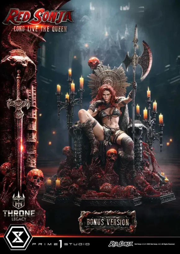 Red Sonja Throne Legacy Collection Statue 1/3 Red Sonja: Long Live the Queen Bonus Version 77 cm 