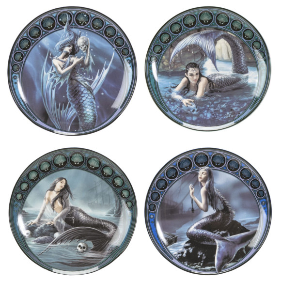 Anne Stokes Teller 4er-Pack Sirenen