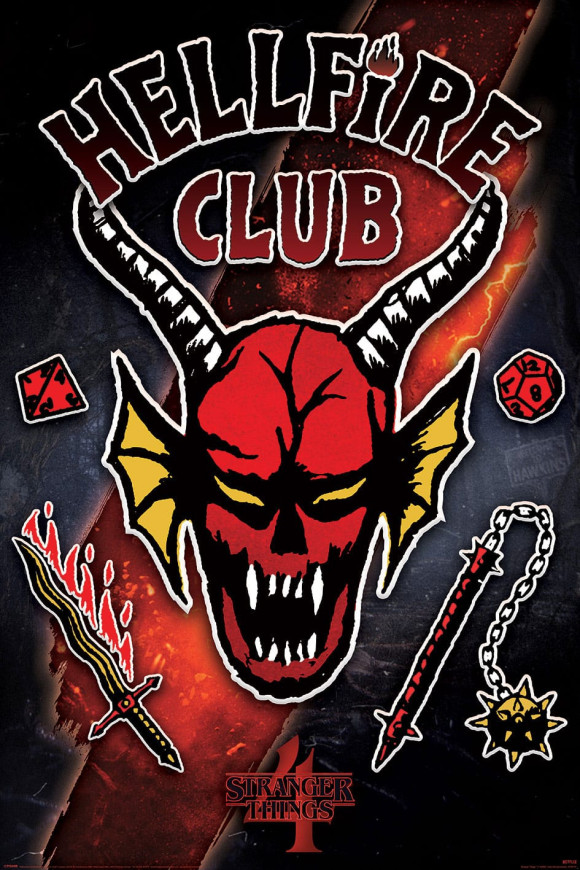 Stranger Things 4 Poster Set Hellfire Club Emblem Rift 61 x 91 cm (4)