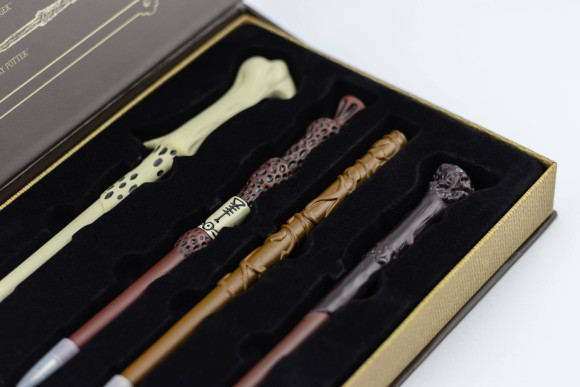 Harry Potter 4er-Set Kugelschreiber Zauberstab Collectors Edition
