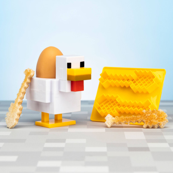 Minecraft Huhn Eierbecher und Toastausstechform