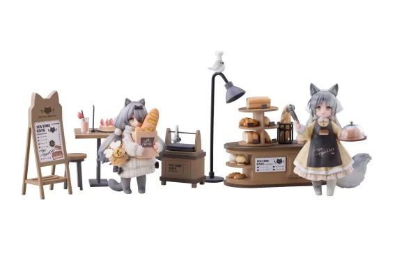 Decorated Life Collection PVC Statue Tea Time Cats - Cat Town Bakery Staff & Customer Set 12 cm