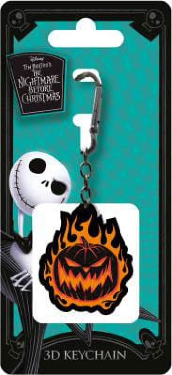Disney 3D Gummi-Schlüsselanhänger The Nightmare Before Christmas Flaming Pumpkin 6 cm