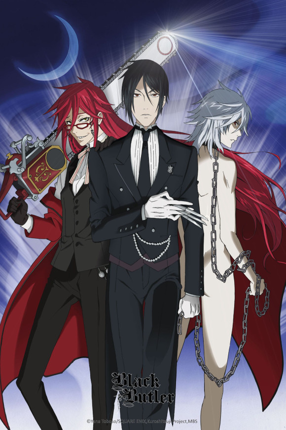 Black Butler Wandrolle Sebastian, Grell & Pluto 60 x 90 cm