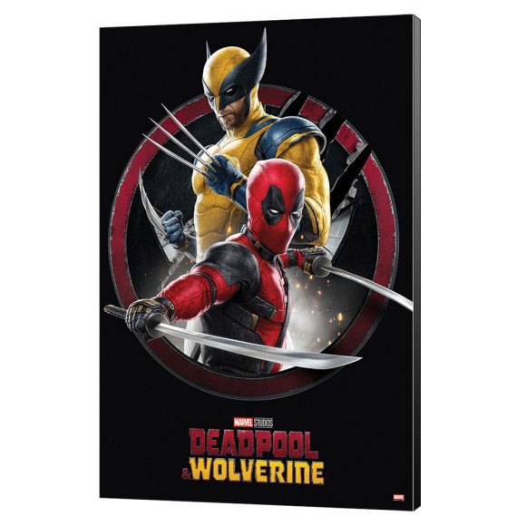 Marvel Holzdruck Deadpool & Wolverine 01 Action 35 x 50 cm