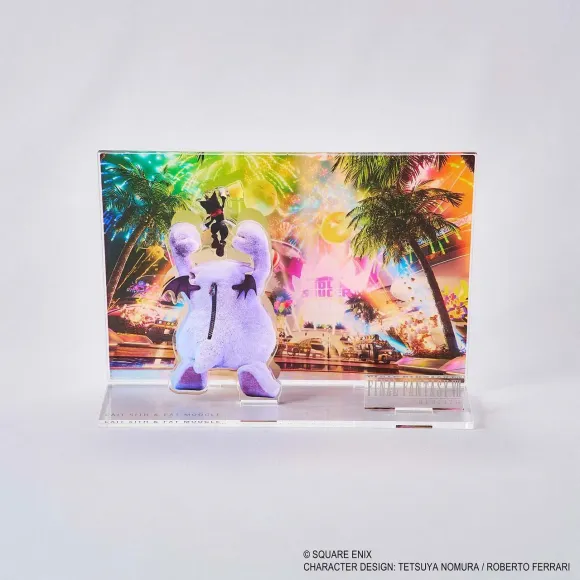 Final Fantasy VII Rebirth Acryl Diorama Cait Sith & Fat Moogle Key Art     