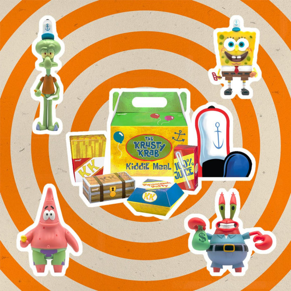 SpongeBob Schwammkopf 4er-Pack Krusty Krab Meal ReAction Actionfiguren 10 cm NYCC 