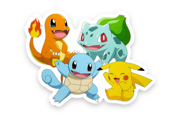 Pokémon LED Wandleuchte Starter Group 53 cm