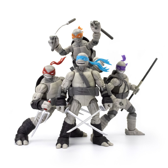 Teenage Mutant Ninja Turtles BST AXN Actionfiguren 4er-Pack Black&White (IDW Comics) 13 cm
