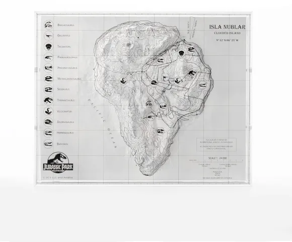 Jurassic Park Topographische Karte Isla Nublar 